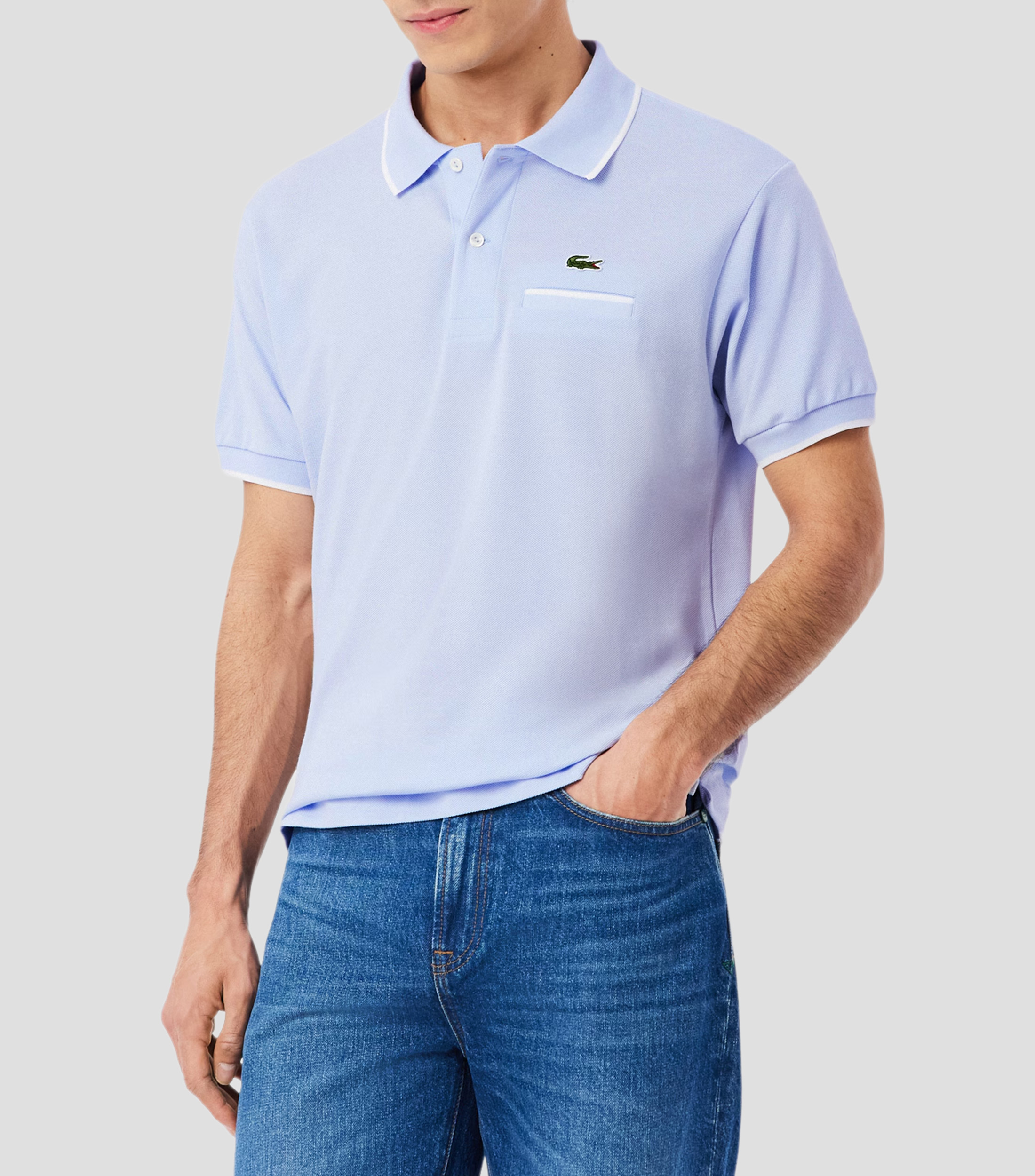 Playera tipo polo manga corta lisa Hombre
